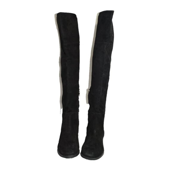 $300 Sam Edelman Pam Over the Knee STRETCH Boot BLACK SUEDE COMFORT 7  (TPO9) - Picture 3 of 8